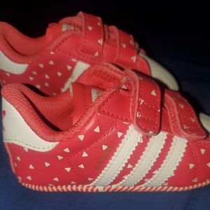 Toddler Adidas red shoes
